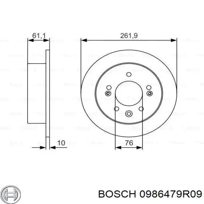 Тормозные диски 0986479R09 Bosch