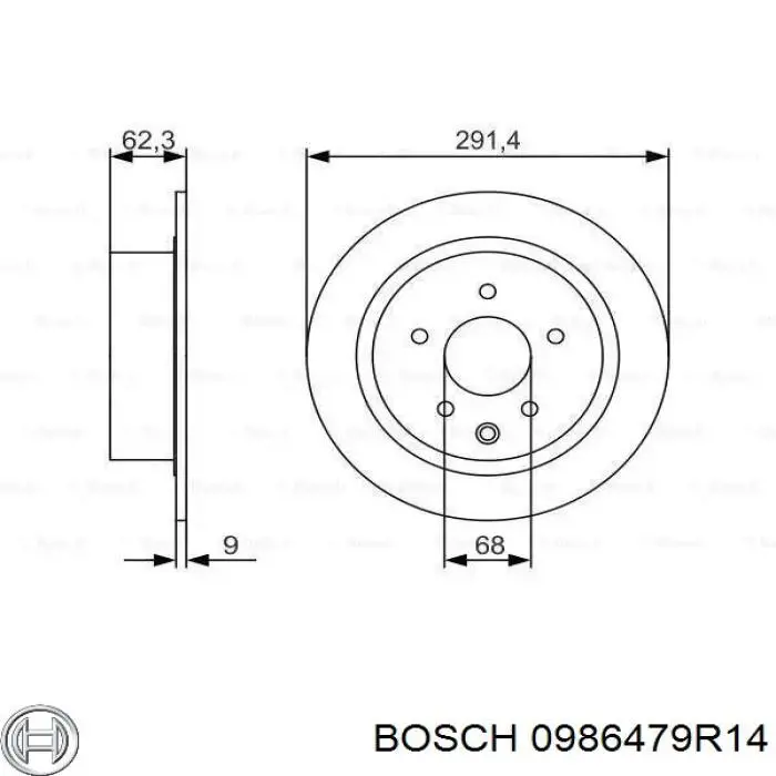 0986479R14 Bosch тормозные диски