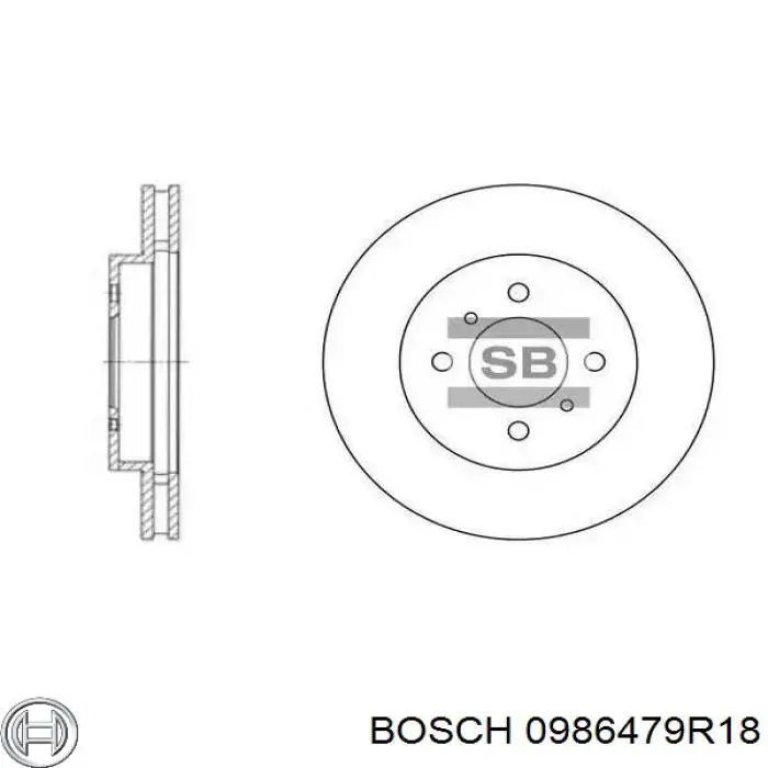 Передние тормозные диски 0986479R18 Bosch