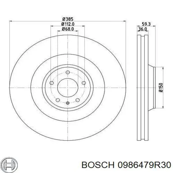 Купить 0986479R30 Bosch Ротор тормозной