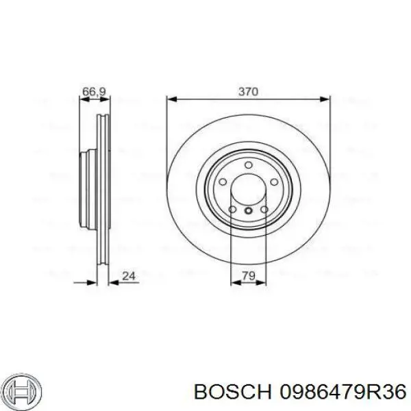 Тормозные диски 0986479R36 Bosch