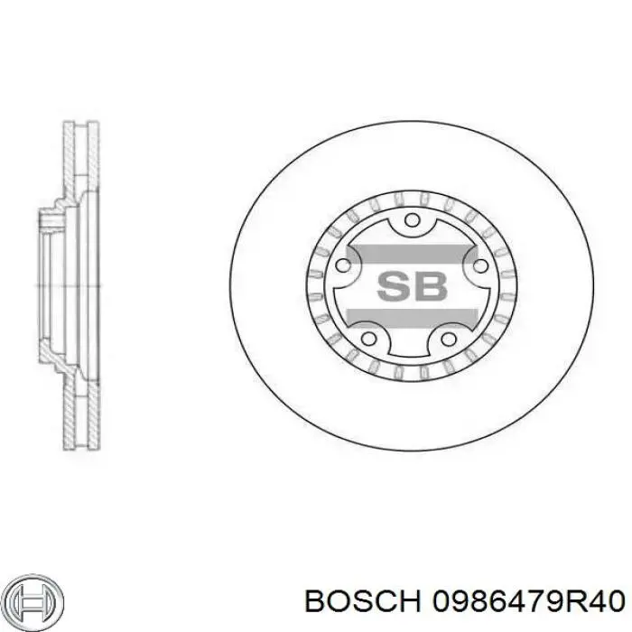 Передние тормозные диски 0986479R40 Bosch