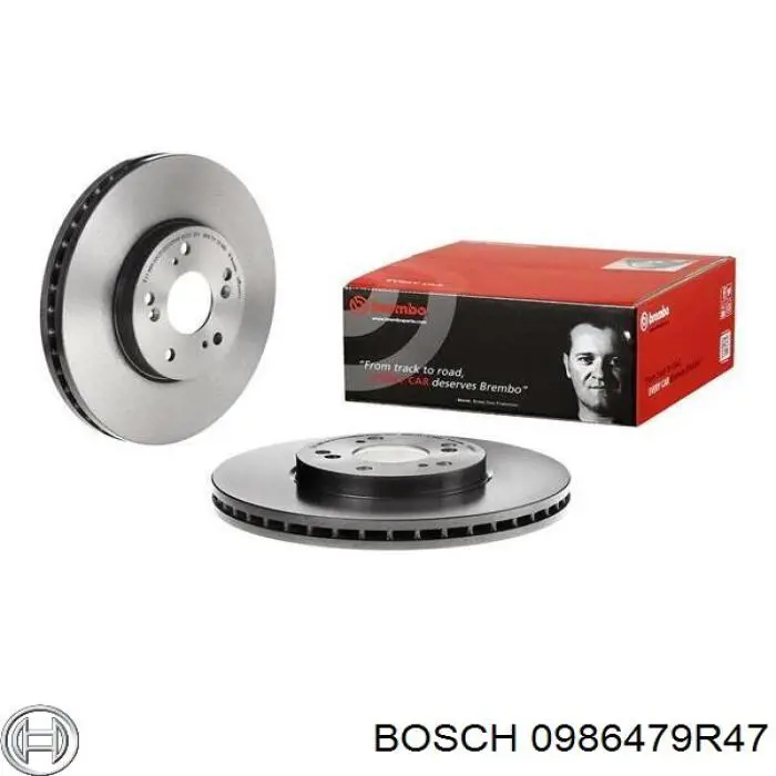 Freno de disco delantero 0986479R47 Bosch