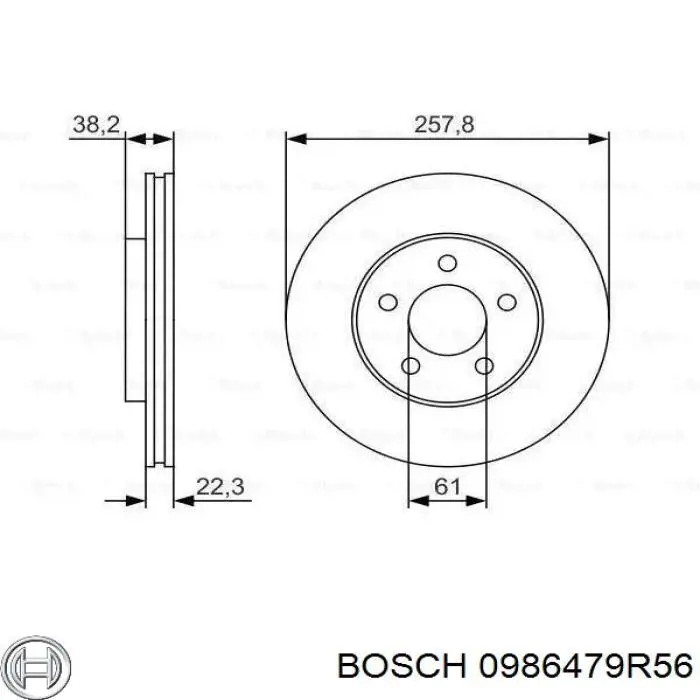 Передние тормозные диски 0986479R56 Bosch