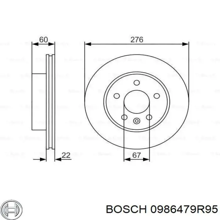 0986479R95 Bosch тормозные диски