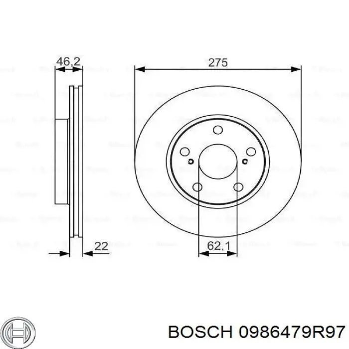 0986479R97 Bosch диск тормозной передний