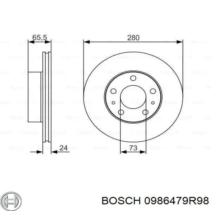 0986479R98 Bosch диск тормозной передний