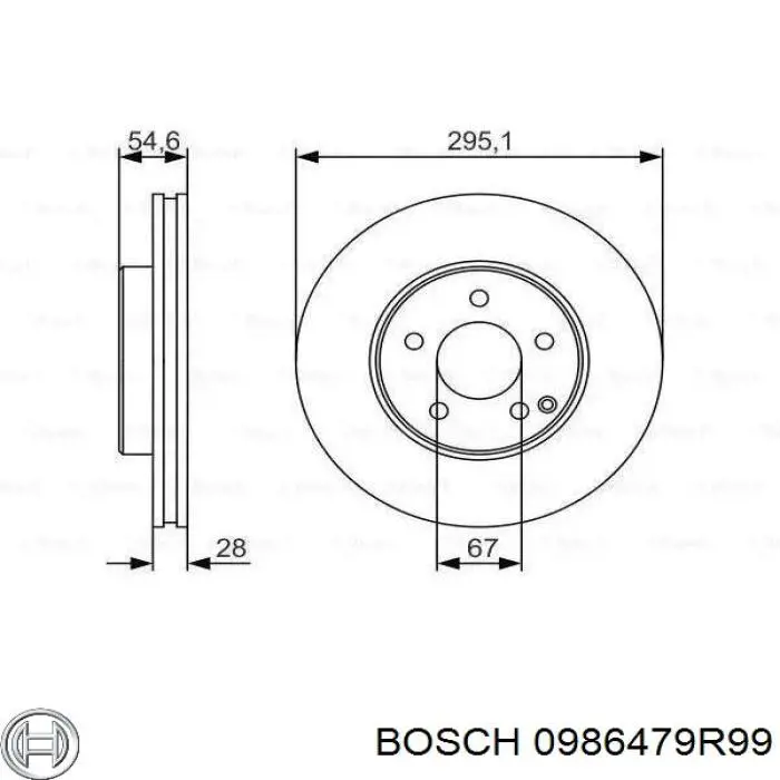 0986479R99 Bosch диск тормозной передний