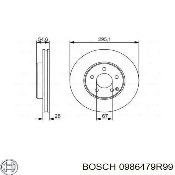 Купить 0986479R99 Bosch Ротор тормозной