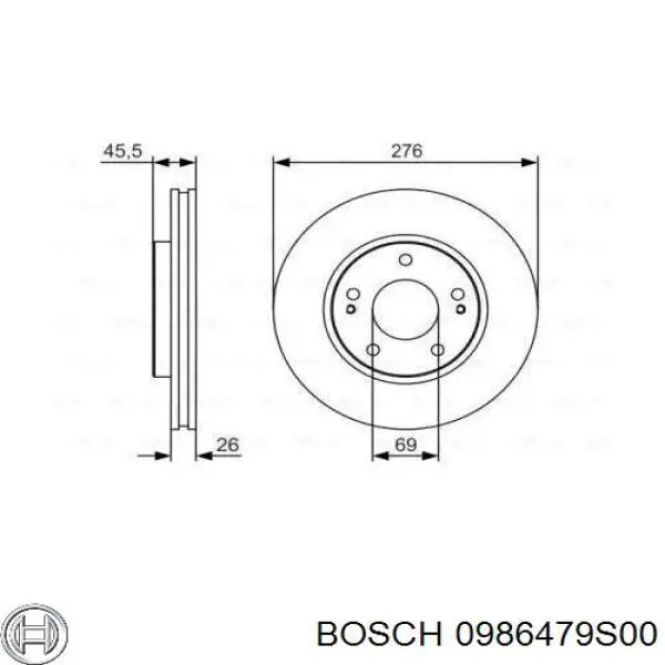 Купить 0986479S00 Bosch Ротор тормозной