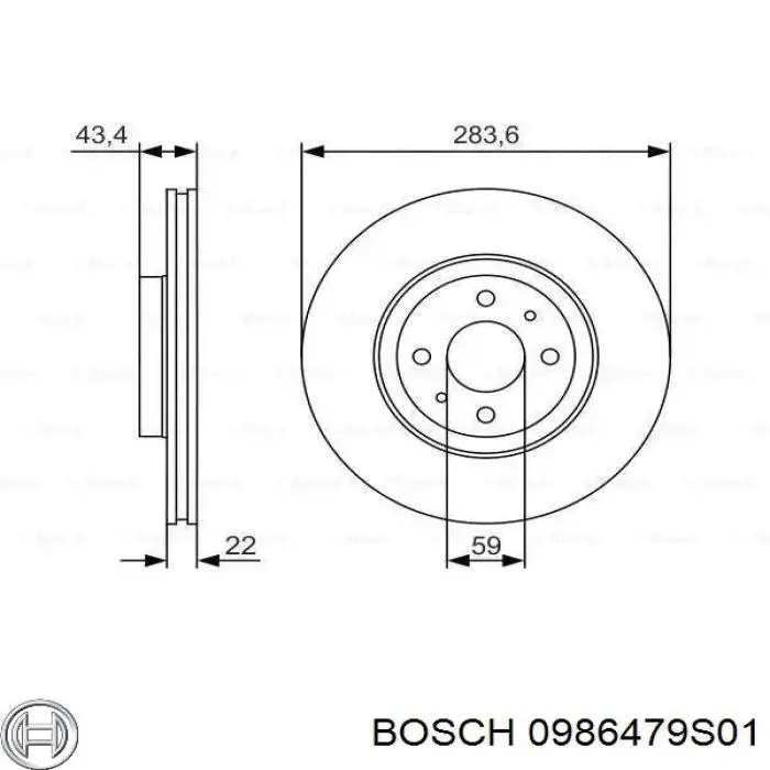 0986479S01 Bosch диск тормозной передний