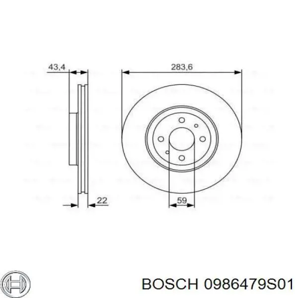 Диск гальмівний передній 0986479S01 Bosch