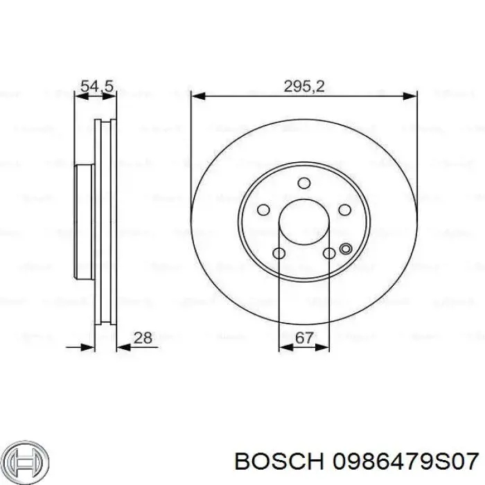 0986479S07 Bosch диск тормозной передний