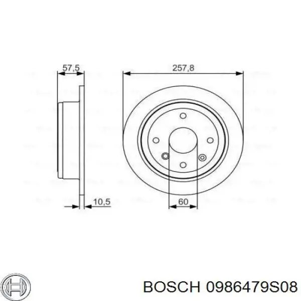 Купить 0986479S08 Bosch Диск тормозной задний