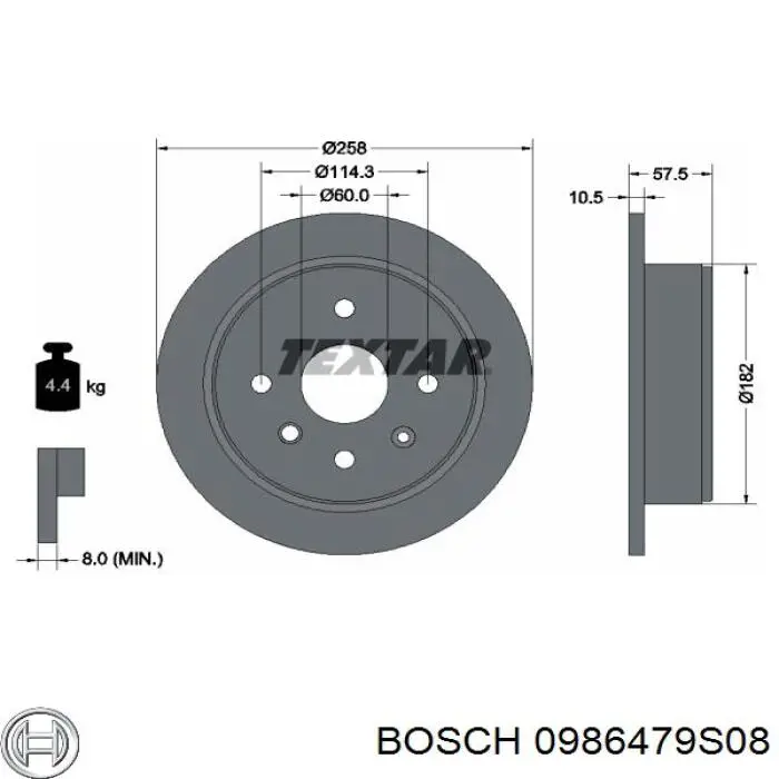 Задний тормозной диск Bosch 0986479S08 цена, от 27.47 USD