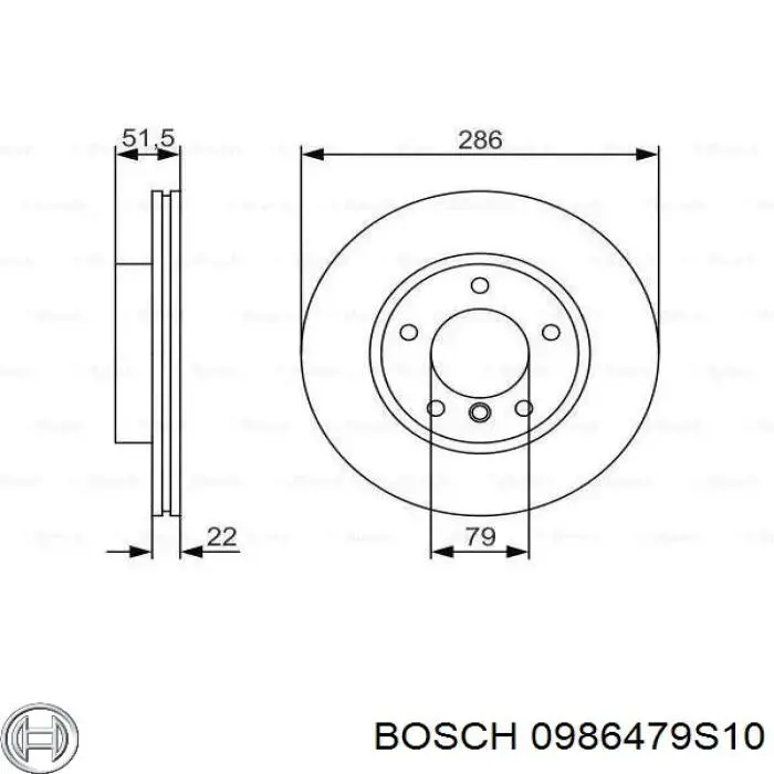 0986479S10 Bosch диск тормозной передний