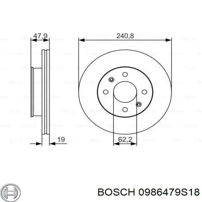 Передние тормозные диски 0986479S18 Bosch