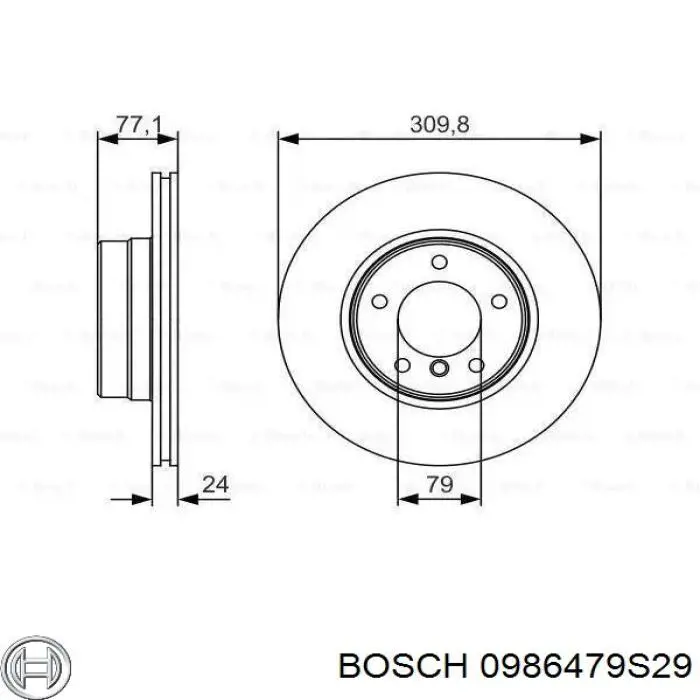 0986479S29 Bosch диск тормозной передний