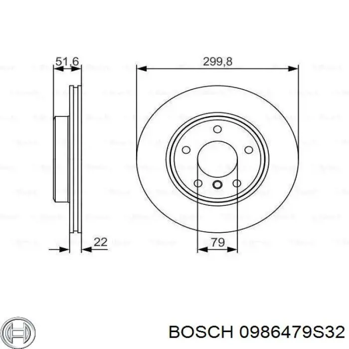0986479S32 Bosch диск тормозной передний