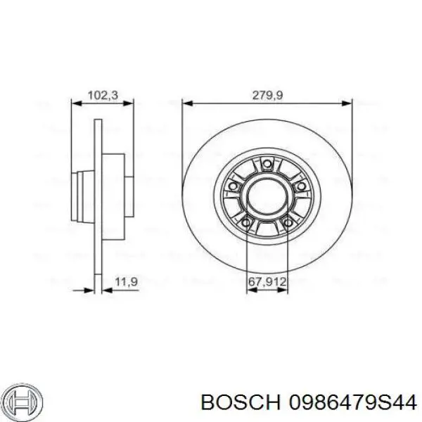 Тормозные диски 0986479S44 Bosch