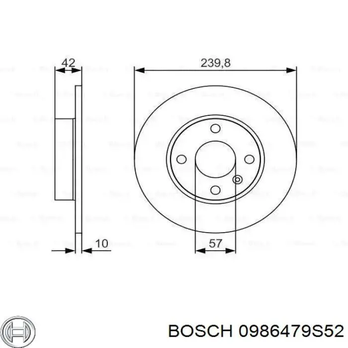 0986479S52 Bosch диск тормозной задний