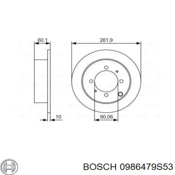 Тормозные диски 0986479S53 Bosch