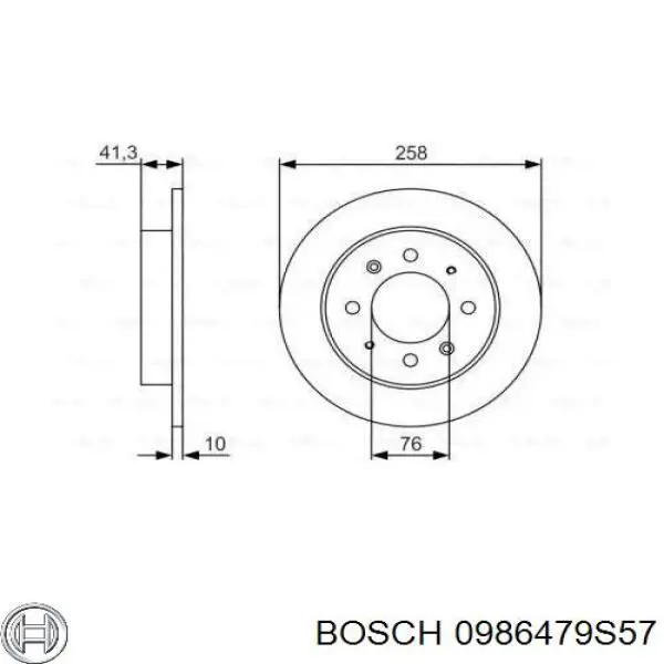Купить 0986479S57 Bosch Диск тормозной задний