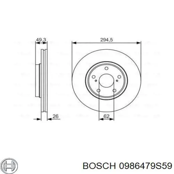 Передние тормозные диски 0986479S59 Bosch