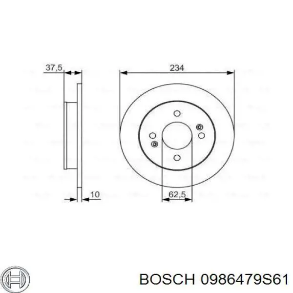 Тормозные диски 0986479S61 Bosch