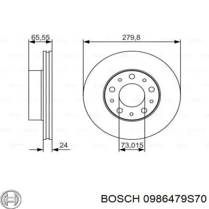 0986479S70 Bosch диск тормозной передний