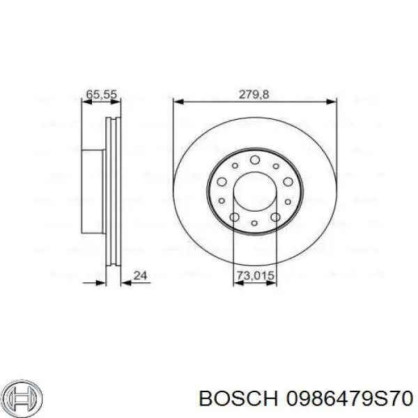 Диск гальмівний передній 0986479S70 Bosch