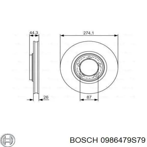 Передние тормозные диски 0986479S79 Bosch