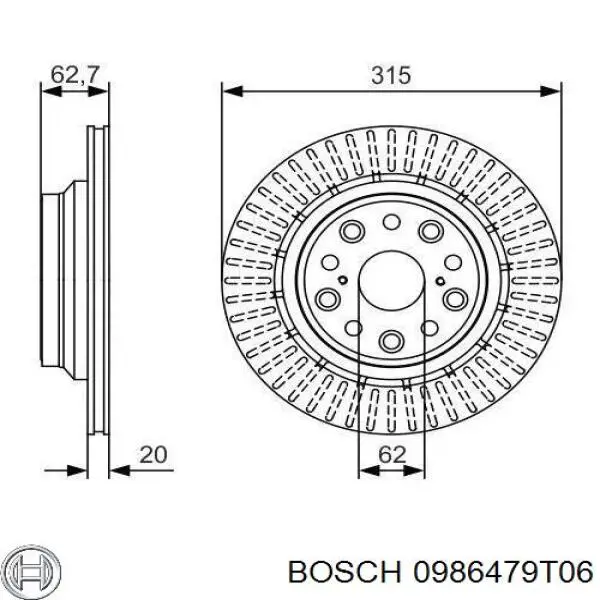 Тормозные диски 0986479T06 Bosch