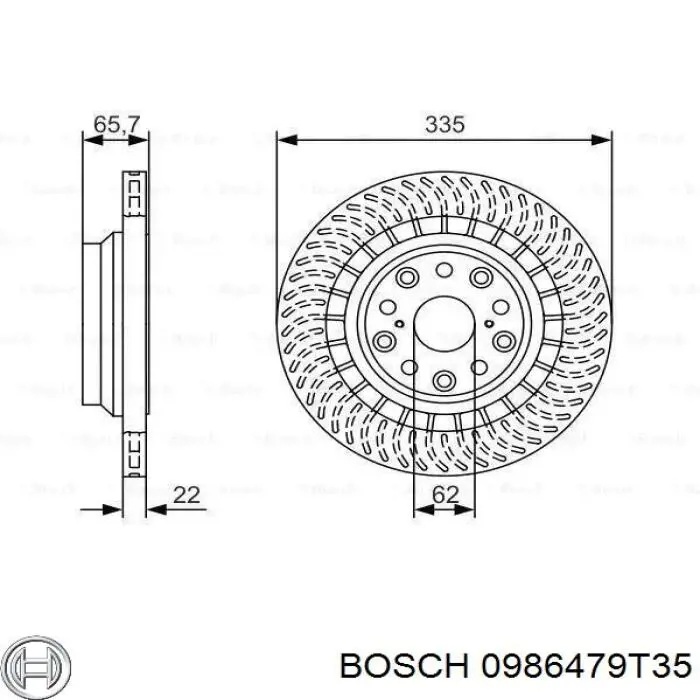 Тормозные диски 0986479T35 Bosch