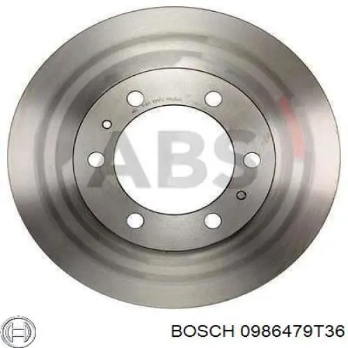 Freno de disco delantero 0986479T36 Bosch