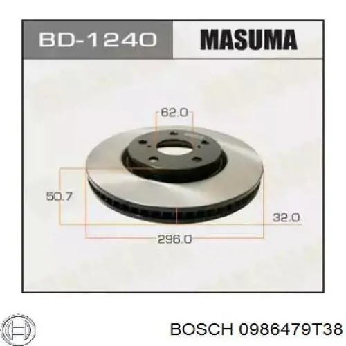 Купить 0986479T38 Bosch Ротор тормозной