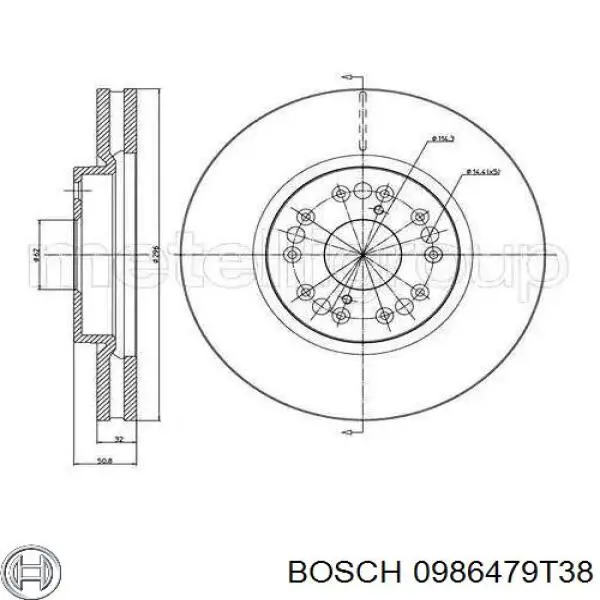 Передние тормозные диски 0986479T38 Bosch
