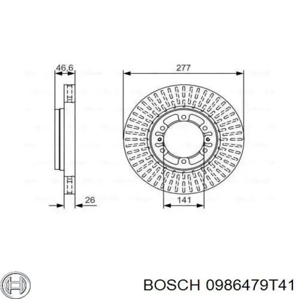 0986479T41 Bosch диск тормозной передний