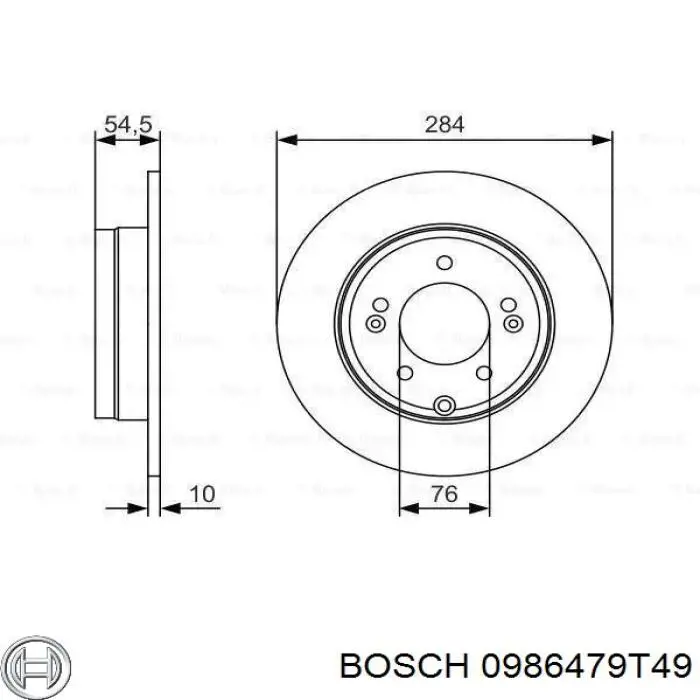 0986479T49 Bosch Дисковый тормоз