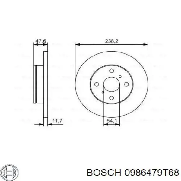 Передние тормозные диски 0986479T68 Bosch