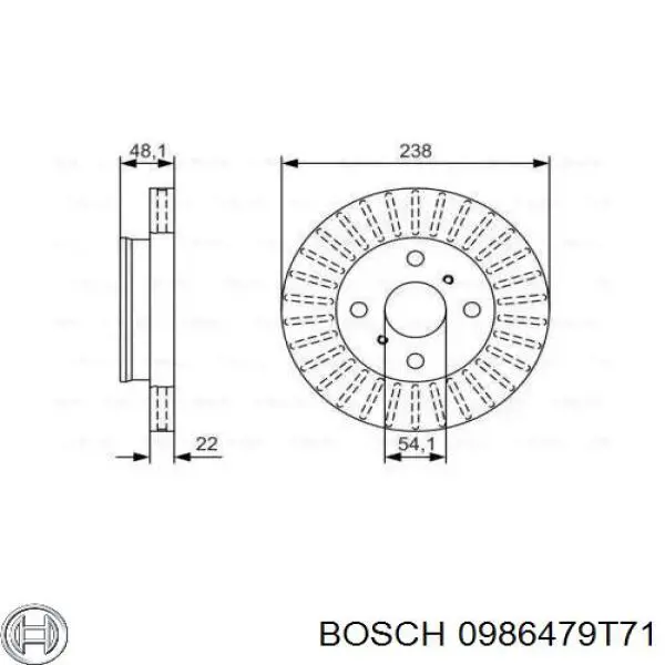 Передние тормозные диски 0986479T71 Bosch