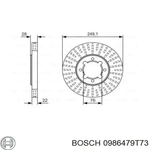 Передние тормозные диски 0986479T73 Bosch