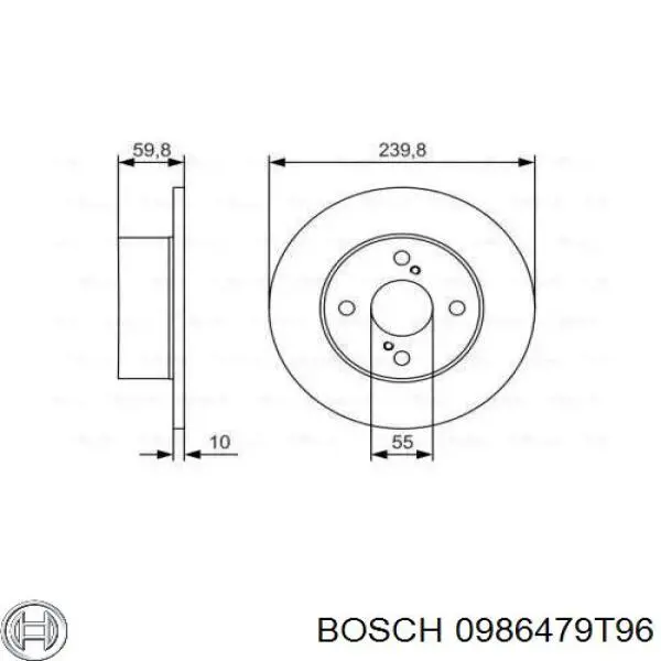 Тормозные диски 0986479T96 Bosch