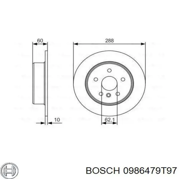 Тормозные диски 0986479T97 Bosch