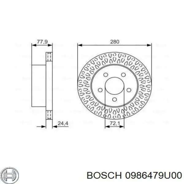 0 986 479 U00 Bosch диск тормозной передний