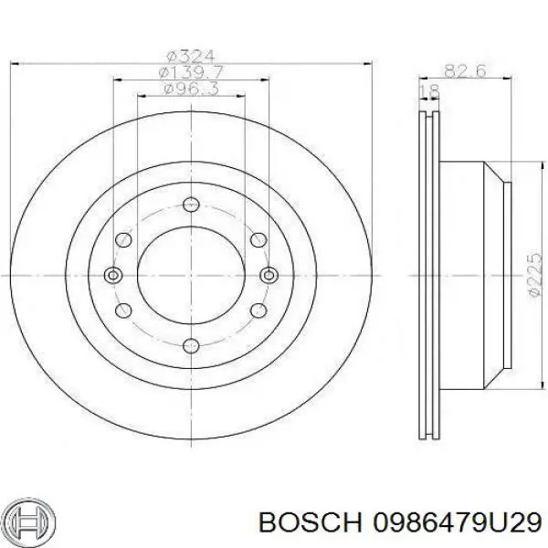 Купить 0986479U29 Bosch Диск тормозной задний