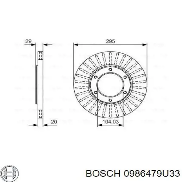 0 986 479 U33 Bosch тормозные диски