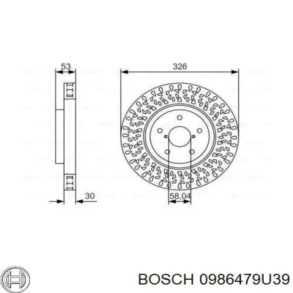0 986 479 U39 Bosch диск тормозной передний