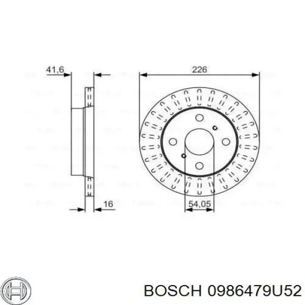 Передние тормозные диски 0986479U52 Bosch