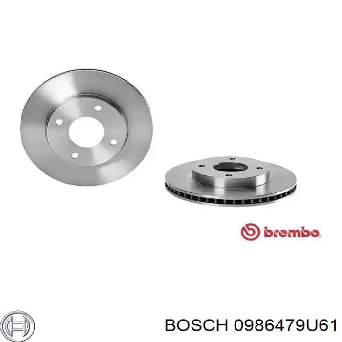 Freno de disco delantero 0986479U61 Bosch